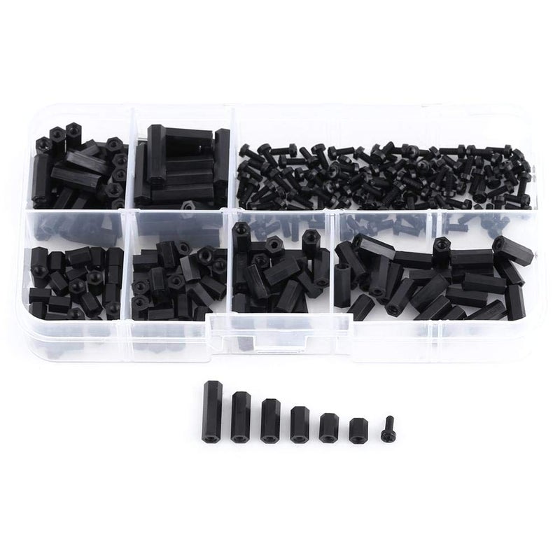 fosa 250pcs Standoffs Nylon M2 M3 Male Female Hex Column Standoff Screws Nuts Assortment Kit for Communication Electroplating M2 female standoff D - Image 1